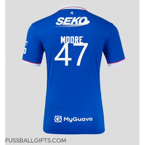 Rangers Mikey Moore #47 Fußballbekleidung Heimtrikot 2025-26 Kurzarm Rangers Mikey Moore #47 Fußballbekleidung Heimtrikot 2025-26 Kurzarm